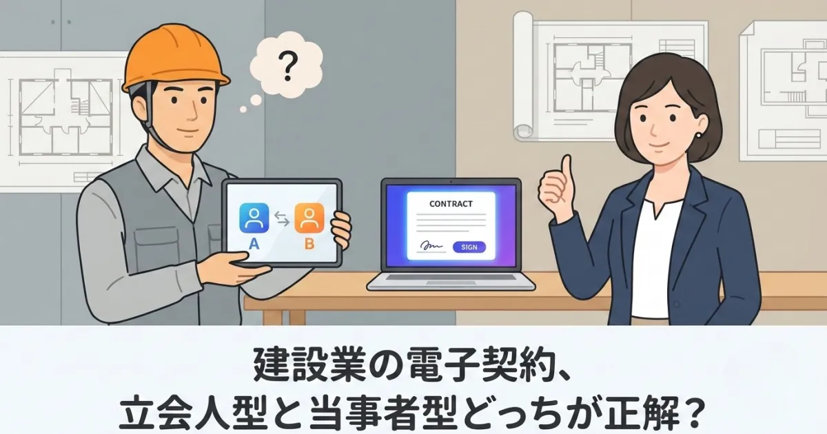 建設業の電子契約、立会人型と当事者型どっちが正解?
