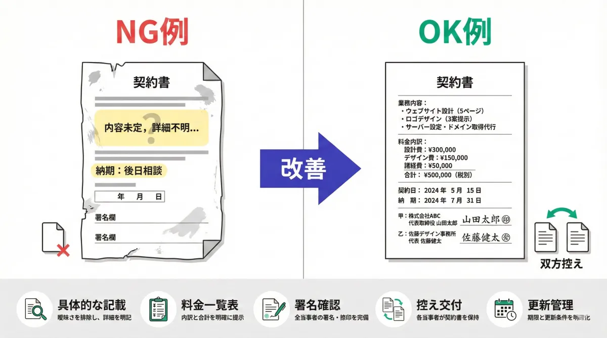契約書作成でよくある失敗と対策