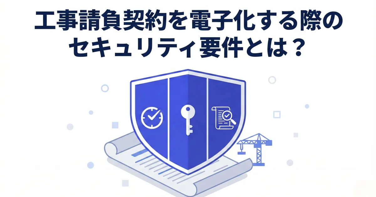 工事請負契約を電子化する際のセキュリティ要件とは？